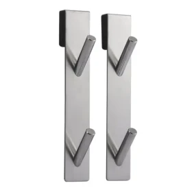 MSV NOKO 2 ks závěsných věšáků se 2 háčky na sprchovou zástěnu / nerezová ocel / 10 mm (3700703997726)