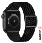 SWISSTEN Nylonový řemínek se sponou pro Apple Watch 38/40/41mm černá (46000705)