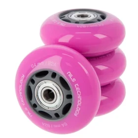NILS Extreme PU 64x24mm ABEC 7 PU kolečka s ložisky růžové (5907695535877)