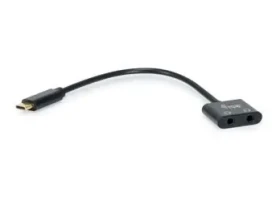 Equip USB-C černá / Audio adaptér / DAC / 2x Jack 3,5mm / 0,15 m (133469)