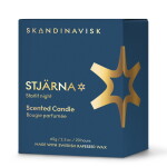 SKANDINAVISK Vonná svíčka ve skle STJÄRNA Gold (hvězda) 65 g – speciální edice, modrá barva, sklo