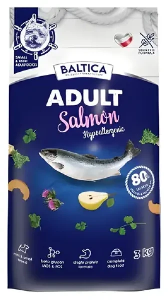 Baltica Excellent Hypoallergenic Adult / Granule pro psy / malá plemena (5–10 kg) / losos / bezobilné / 3 kg