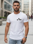Pánské bavlněné tričko s minimalistickým potiskem bílé FashionStreet NX5086R M