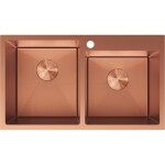 MEXEN - Xorin ocelový dřez 2-bowl 780 x 450 mm, měď HC 6441782000-65HC