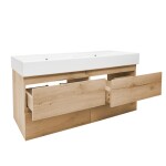 Koupelnová skříňka s umyvadlem SAT B-Way 119x50x45 cm dub mat BWAY2120OAKU2B BWAY2120OAKU2B
