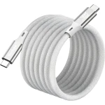 YENKEE YCU 05WH MAGNETIC bílá / Magnetický kabel USB-C/USB-C / 240 W / 20 Gb/s / 1,5 m / 4K 60Hz