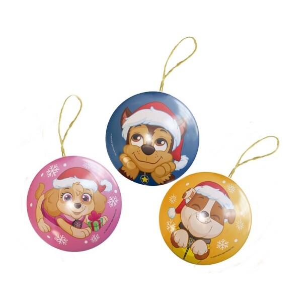 Tlapková patrola Plechová baňka s bonbonky 10g a samolepkou (Paw Patrol Balls Tin)