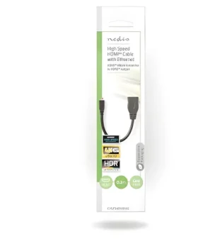 Nedis Micro HDMI 0,2 m černá / Kabel HDMI / Micro HDMI - HDMI / 4K 30Hz / 10,2 Gbps / Ethernet (CVGP34790BK02)