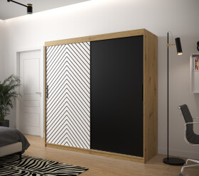 Šatní skříň Abi Jodelka Barva korpusu: Dub artisan, Rozměry: 200 cm, Dveře: Bílá mat
