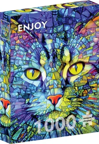 ENJOY Puzzle Fiona, kočka z vitráže