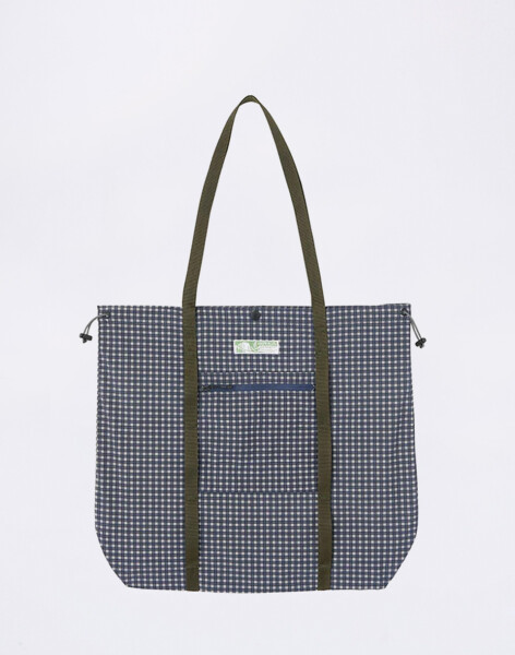 Gramicci Utility Tote Bag Navy Check