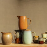 MADAM STOLTZ Džbán Green Reactive Glaze, zelená barva, keramika