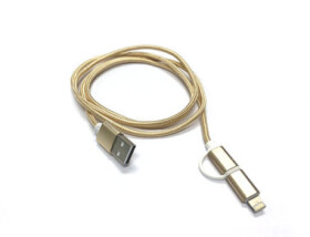 Crono kabel propojovací USB 2.0 - micro USB + Lightning 1m zlatá (CRUSB/ML)