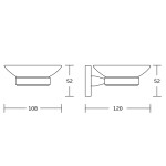 AQUALINE - SAMBA mýdlenka, mléčné sklo, chrom SB102