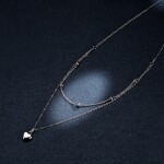 Dvojitý stříbrný náhrdelník Isabelle - stříbro 925/1000, srdce, Stříbrná 50 cm