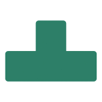 Djois podlahové samolepicí značení - tvar T, 15 x 5 cm, zelené, 10 ks