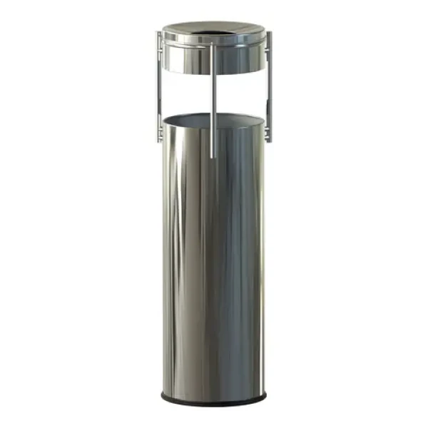 ALDA Prestige Pillar 15 l nerez ocel lesklá / Odpadkový koš / venkovní / s popelníkem