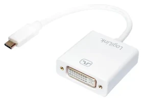 LogiLink USB-C na DVI bílá / Adaptér / USB 3.1 Gen1 / Full HD 1080p / 0,14 m (UA0245A)