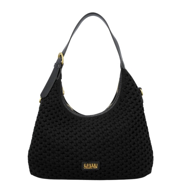 Stylová dámská háčkovaná kabelka Coveri Luna, černá
