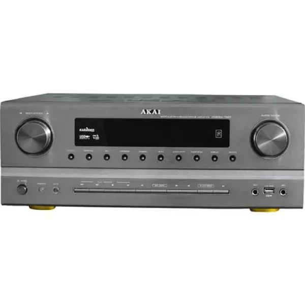 AKAI AS005RA-750B stříbrná / Zaesilovač / Bluetooth / USB / AUX / FM / dálkový ovladač (4905192530143)