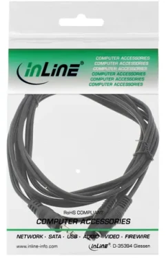 InLine Y audio kabel Jack 3,5 mm - 2x Jack 3,5 mm černá / Audio kabel / Y-rozbočovač / 2 m (99300B)
