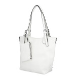 Stylová dámská koženková kabelka na rameno Lucida, bílá