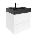 Koupelnová skříňka s umyvadlem SAT B-Way 59x50x45 cm bílá lesk BWAY260WU2B2B BWAY260WU2B2B