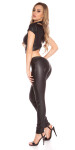 Sexy KouCla Skinny Letherlook kalhoty se zipem black