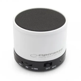 Esperanza EP115W RITMO bílá / Bluetooth reproduktor / 3W / 5V / 300mAh / BT 2.1+EDR / FM-radio / Mini USB / microSD (EP115W - 5901299909195)
