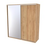 Nábytek Mikulík Skříň FLEXI 2 - dveře plné a zrcadlo ROZMĚR: (š/v/h) 200 x 240 x 65 cm