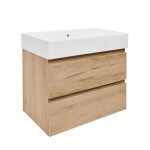 Koupelnová skříňka 2 zásuvková s umyvadlem SAT B-Way 79x50x45 cm dub mat BWAY280OAKU2BI BWAY280OAKU2BI