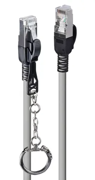 Lindy 47605 šedá / Patch kabel / Cat6a S/FTP / RJ45-RJ45 / 3 m / uzamykatelný konektor (47605)