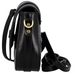 Luxusní dámská kožená crossbody kabelka Delami Vera Pelle Aviva, černá