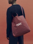 HAY Taška Grid Crossover Bag M Burgundy, červená barva, textil