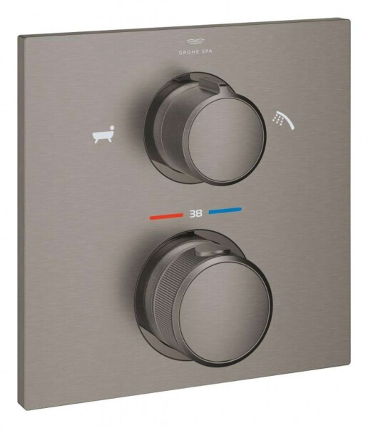 GROHE - Allure Termostatická baterie pod omítku, pro 2 spotřebiče, kartáčovaný Hard Graphite 19446AL2