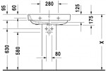 DURAVIT - Happy D.2 Umyvadlo 65x50 cm, s přepadem, s otvorem pro baterii, bílá 2316650000