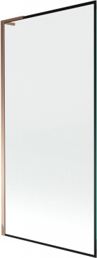 MEXEN/S - Next L vanová zástěna FIX 90 x 150, černá vzor, růžové zlato 895-090-000-03-70-60