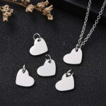 Přívěsek z nerezové oceli - platinový - srdce - 10 x 12 x 1 mm - 1 ks