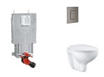 GROHE - Uniset Set předstěnové instalace, klozetu, sedátka SoftClose a tlačítka Skate Cosmopolitan, kartáčovaný Hard Graphite SANI15BB5102