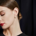 Náušnice s perlou a zirkony Marion, Zlatá Bílá