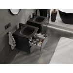 MEXEN/S - Orio koupelnová skříňka 50 cm s umyvadlem Vela, 2 zásuvky, černá lesk/černá mat 91A10-05047-2-BFF70-W23M71