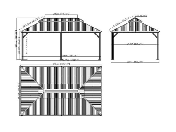 Sojag Messina 12x20 363x598x307 cm antracit