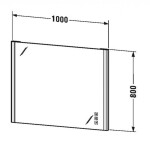 DURAVIT - XSquare Zrcadlo 100x80 cm, s LED osvětlením a vyhříváním XS7013000000000