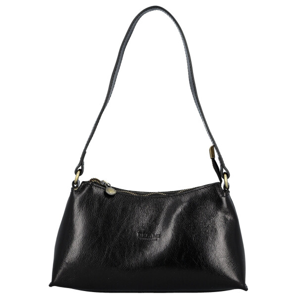 Módní dámská kožená kabelka na rameno Delami Vera Pelle Nemia, černá