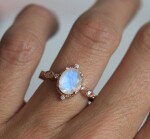 Emporial prsten 14k zlato Vermeil GU-DR190780R-ROSEGOLD-MOONSTONE-ZIRCON Velikost: 5 (EU: 49-50)