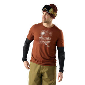SMARTWOOL Mens Wander Valley Active Short Sleeve, Burnt Sienna (vzorek) velikost: M