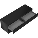 MEXEN/S - Rivel koupelnová skříňka pod umyvadlo 140 cm s deskou, 2 zásuvky, reliéf , černá mat 91A20-14047-2-BFFC71