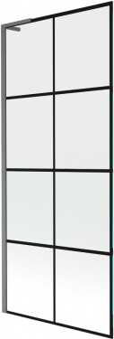 MEXEN/S - Next L vanová zástěna FIX 80 x 150, černá vzor, grafit kartáčovaná 895-080-000-03-77-66