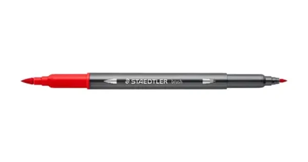 Staedtler Oboustranné akvarelové fixy 18 ks / Fixy / 18 barev / Kulatý a štětcový hrot / Stopa 0,5-6 mm (3001 TB18)