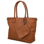 Trendy dámská koženková kabelka na rameno Ceyla, hnědá